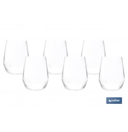 PACK 6 VASOS DE AGUA VIDRIO 38 CL MODELO ÁGATA