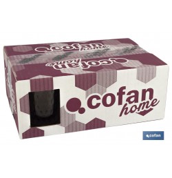 PACK 6 VASOS DE AGUA VIDRIO 29 CL COLOR PURPURA CLARO MODELO ÓPALO