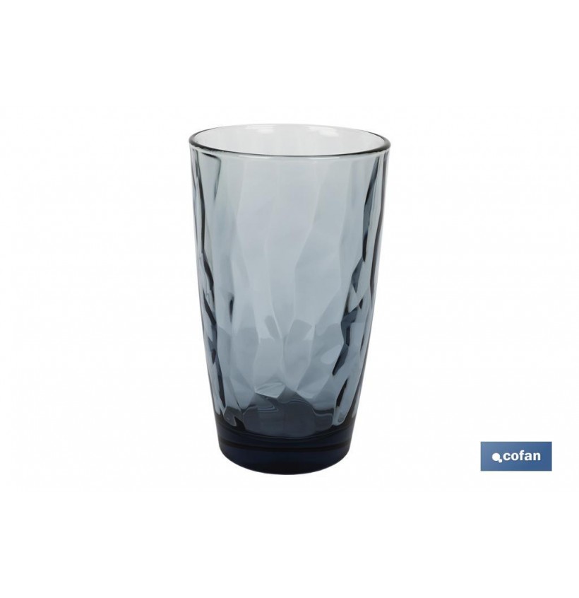 PACK 6 VASOS ALTO VIDRIO 47 CL COLOR AZUL MODELO JADE