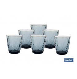 PACK 6 VASOS ALTO VIDRIO 47 CL COLOR AZUL MODELO JADE