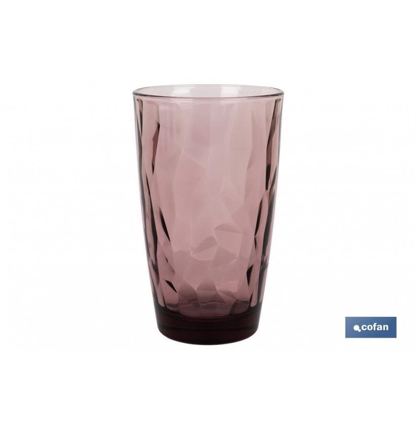 PACK 6 VASOS ALTO VIDRIO 47 CL COLOR PURPURA MODELO JADE
