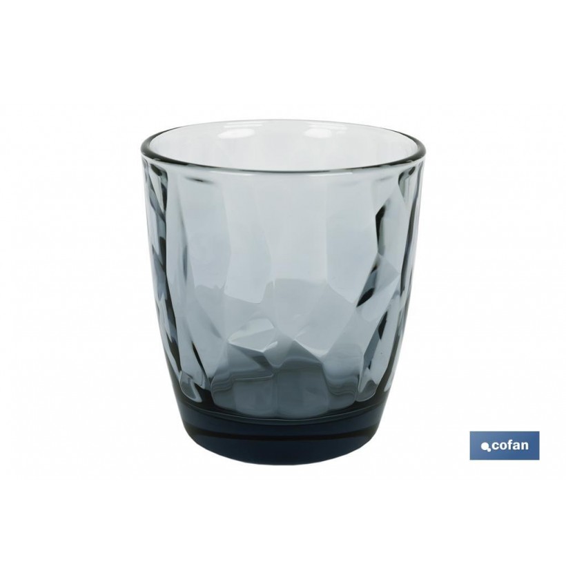 PACK 6 VASOS DE AGUA VIDRIO 30,5 CL COLOR AZUL MODELO JADE