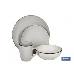 VAJILLA BLANCA MATE 16 PIEZAS CERAMICA.