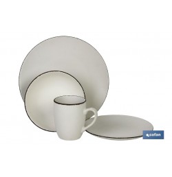 VAJILLA BLANCA MATE 16 PIEZAS CERAMICA.