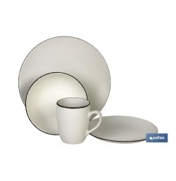VAJILLA BLANCA MATE 16 PIEZAS CERAMICA.