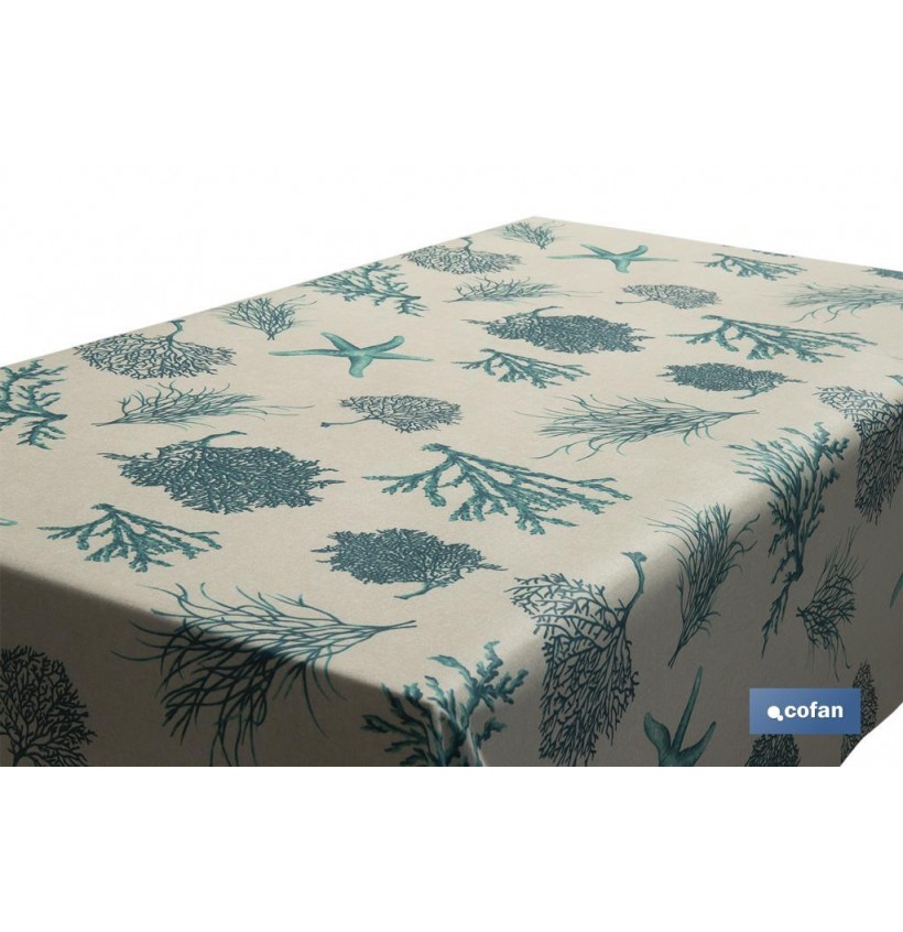 ROLLO MANTEL ANTIMANCHAS RESINADO 1,40 x 20m 50% ALG/50% POL. MAR