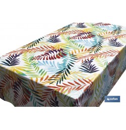 ROLLO MANTEL ANTIMANCHAS 1,40 x 25m 50% ALG/50% PVC.HOJAS