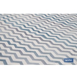 ROLLO MANTEL ANTIMANCHAS 1,40 x 25m 50% ALG/50% PVC.RAYADO