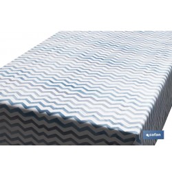 ROLLO MANTEL ANTIMANCHAS 1,40 x 25m 50% ALG/50% PVC.RAYADO