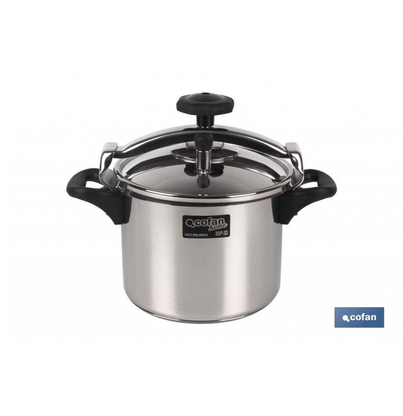 OLLA PRESIÓN INOX MODELO POLENTA INDUCCIÓN 8 LT
