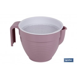 GRASERA COLADOR 500ml MODELO ALBAHACA ROSA PALO 16.5X12X10cm