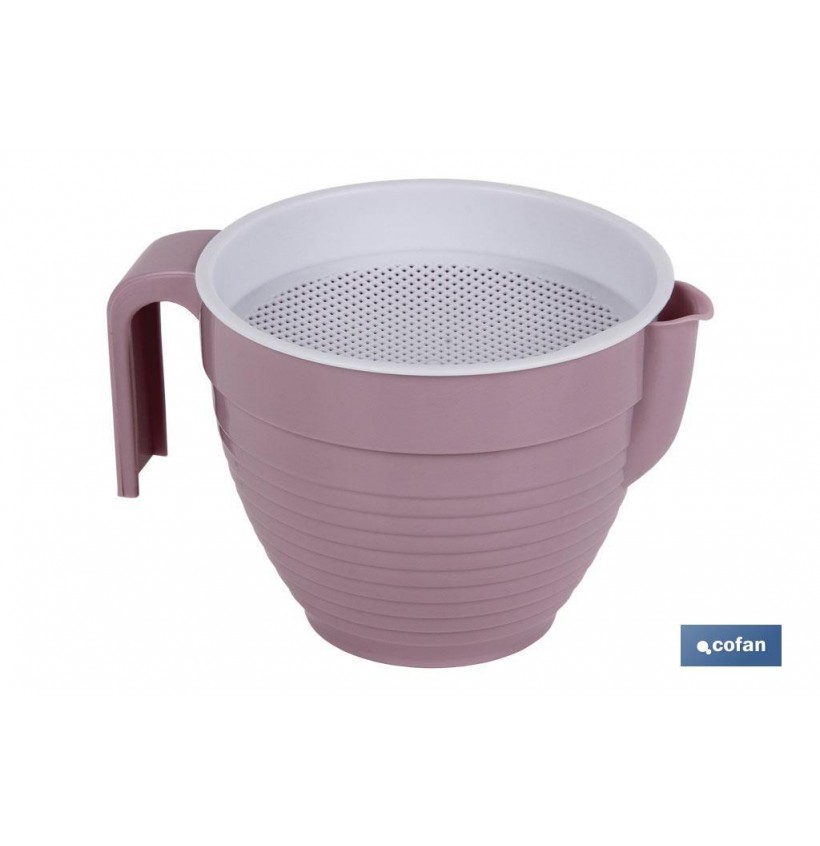 GRASERA COLADOR 500ml MODELO ALBAHACA ROSA PALO 16.5X12X10cm venta unitaria