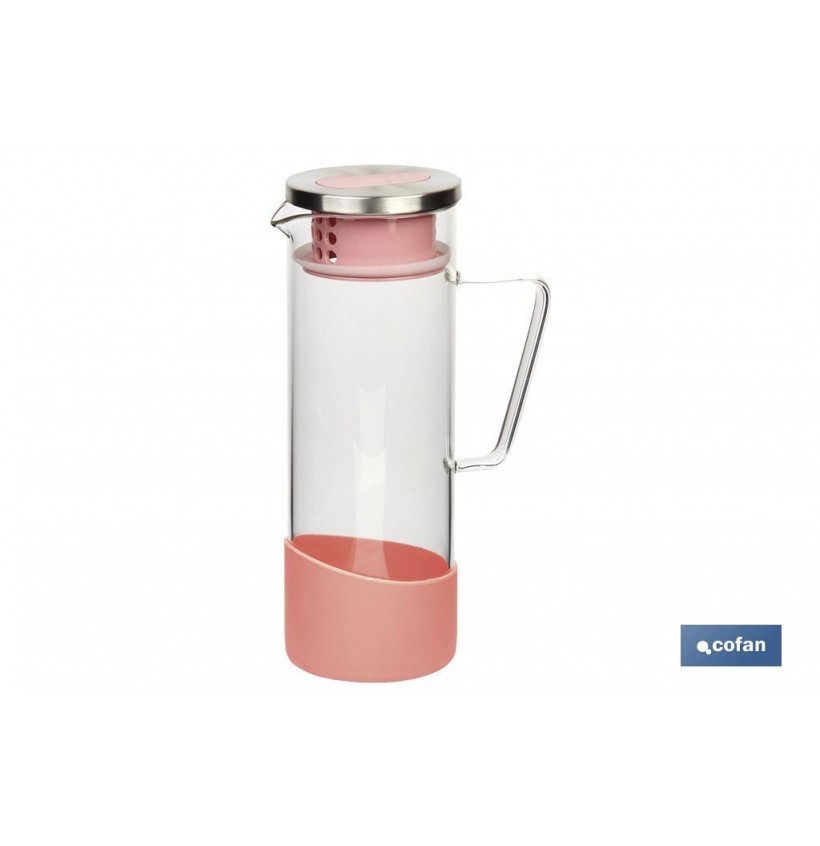 JARRA BOROSILICATO ROSA 1300 ml
