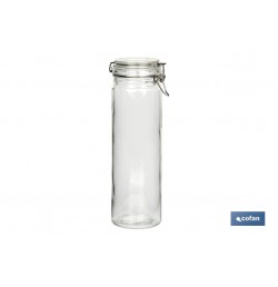 SET 4  FRASCOS CRISTAL+ CLIP ACERO 2100ML,1500ML,1150ML,750ML
