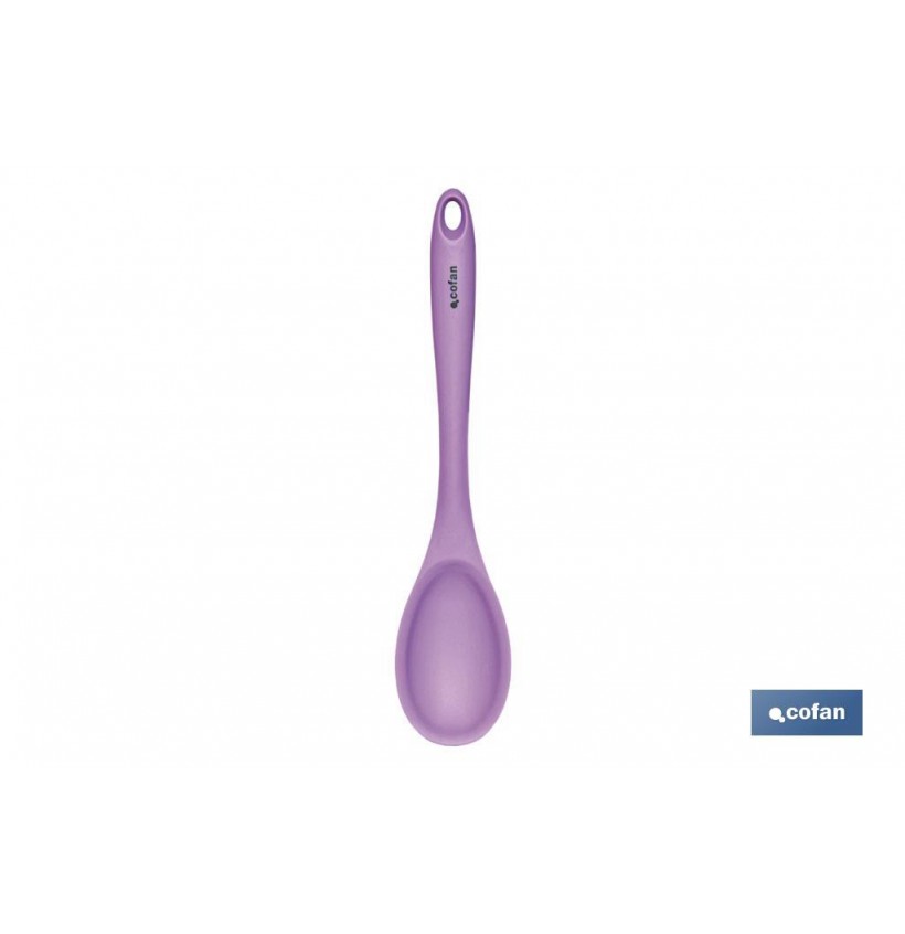 CUCHARA DE COCINA DE SILICONA MORADA MODELO VERGINI 27x5,7 CM