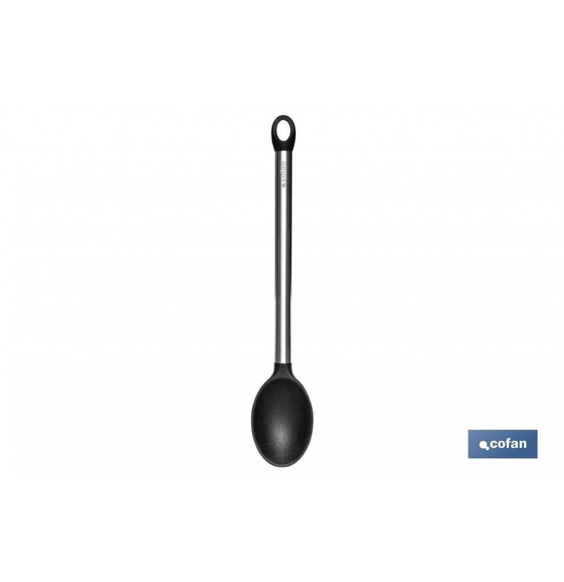 CUCHARA DE COCINA DE ACERO INOX. Y SILICONA MODELO NEIGE 34 CM