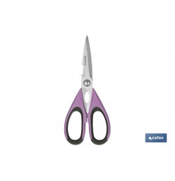 TIJERAS MORADAS DE ACERO INOX. MODELO SENA 22 CM