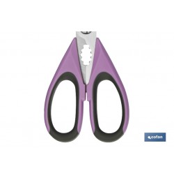 TIJERAS MORADAS DE ACERO INOX. MODELO SENA 22 CM