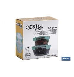 SET DE 2 RECIPIENTES DE BOROSILICATO MODELO AGATHA 620 ML - 950ML