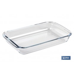 SET DE 3 FUENTES RECTANGULARES DE VIDRIO BOROSILICATO MODELO BARITINA 1600ML-2200ML-3000ML