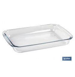 SET DE 3 FUENTES RECTANGULARES DE VIDRIO BOROSILICATO MODELO BARITINA 1600ML-2200ML-3000ML