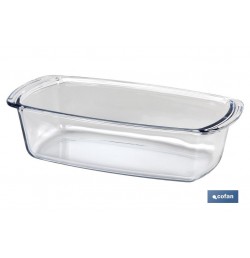 FUENTE OVAL ALARGADA DE VIDRIO BOROSILICATO MODELO BARITINA 1800 ML