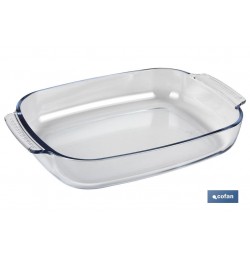 SET DE 2 FUENTES OVALADAS ANCHAS DE VIDRIO BOROSILICATO MODELO BARITINA 2700 ML - 3800 ML