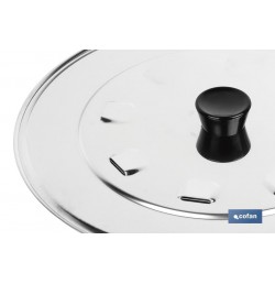 TAPA C/DESVAPO  ACERO INOX 24 cm venta unitaria