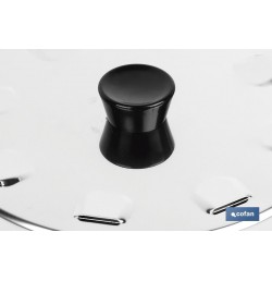 TAPA C/DESVAPO  ACERO INOX 32 cm
