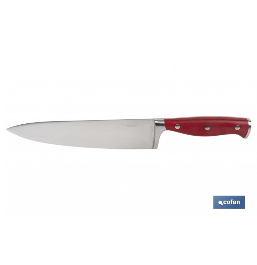 CUCHILLO COCINA HOJA 20cm  MODELO AGUACEJO ROJO