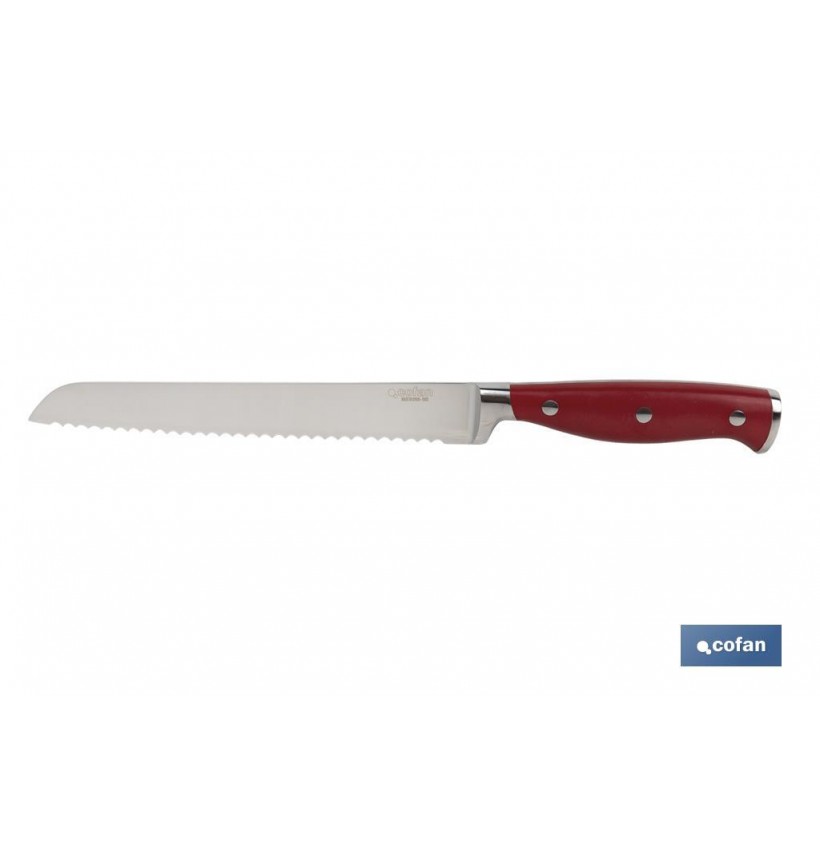 CUCHILLO PANERO HOJA 21cm MODELO AGUACEJO ROJO
