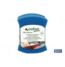PACK DE 3 ESTROPAJOS AZULES CON ESPONJA