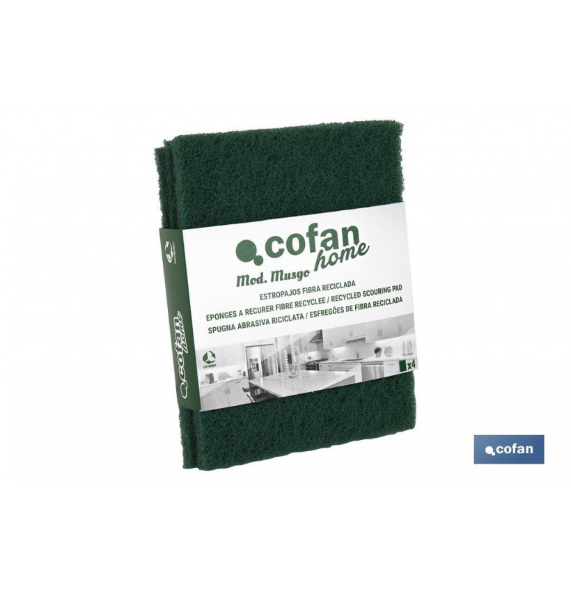 PACK DE 4 ESTROPAJOS  VERDES 100% FIBRA venta unitaria
