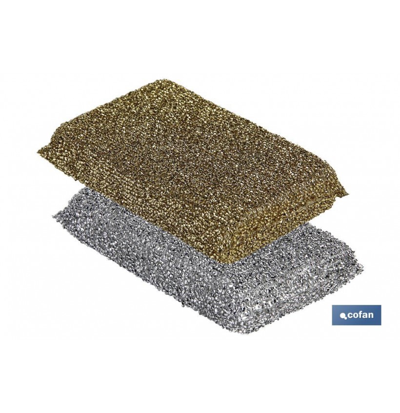 PACK DE 2 MULTIESPONJAS COLOR ORO Y  PLATA  venta unitaria