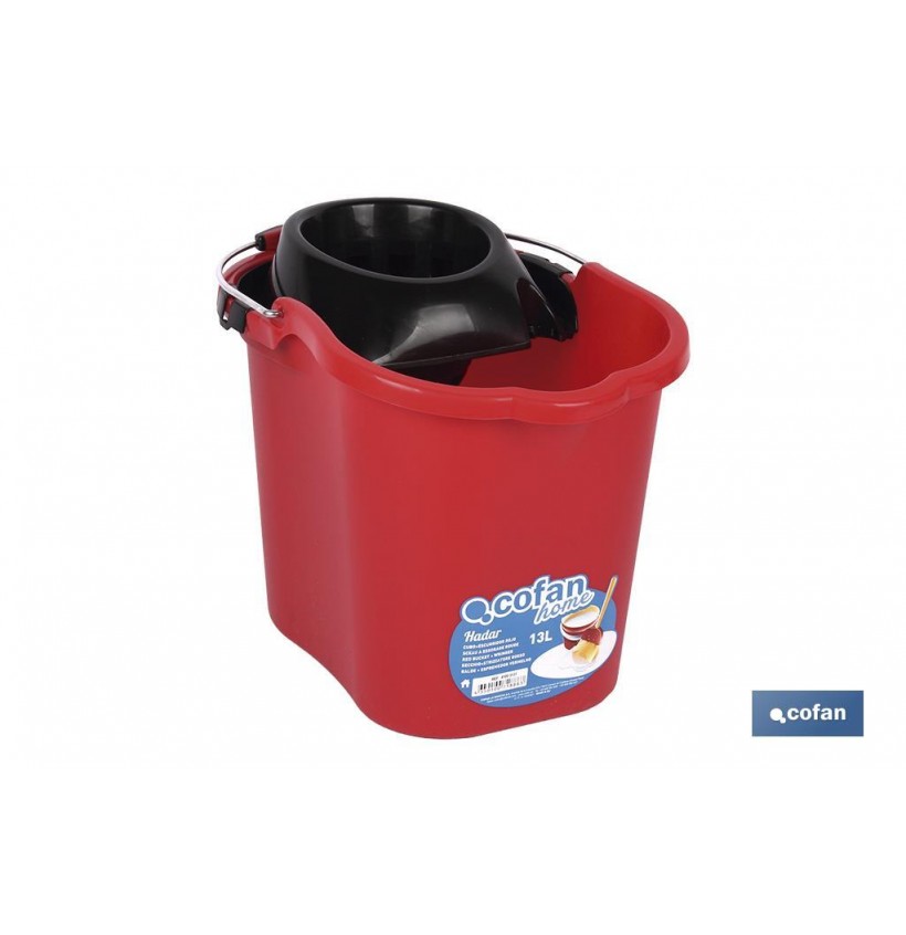 CUBO+ESCURRIDOR ROJO 13 L