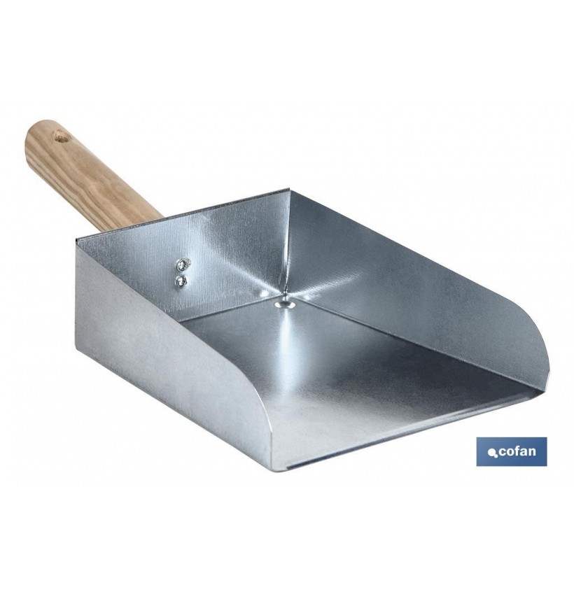 RECOGEDOR METALICO MANGO MADERA MODELO RIVER