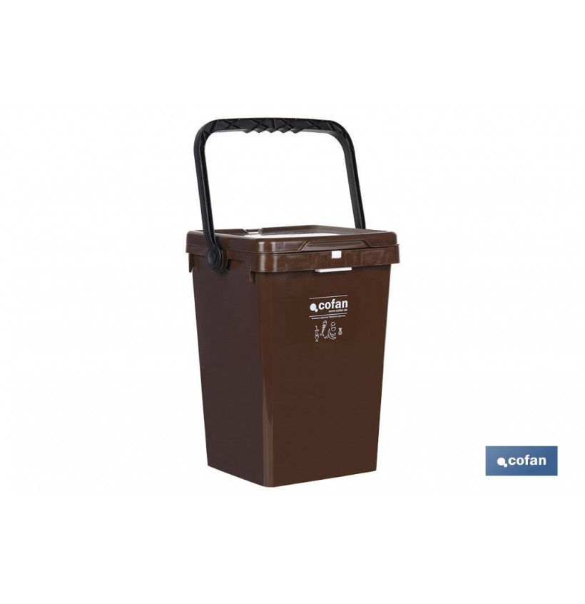 CONTENEDOR MARRON PARA RESIDUOS ORGANICOS  25L
