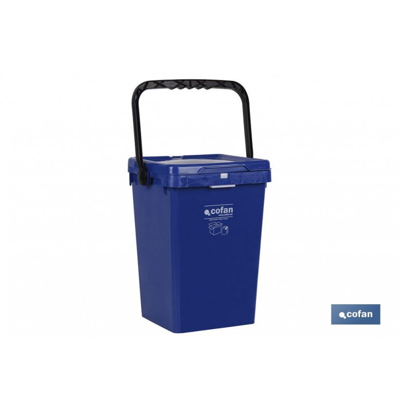 CONTENEDOR AZUL PARA PAPEL-CARTON 25L.