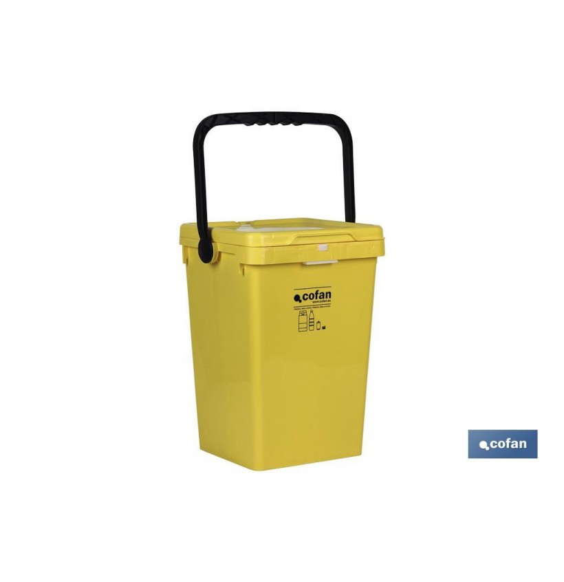 CONTENEDOR AMARILLO PARA PLASTICOS-LATAS, 25L.