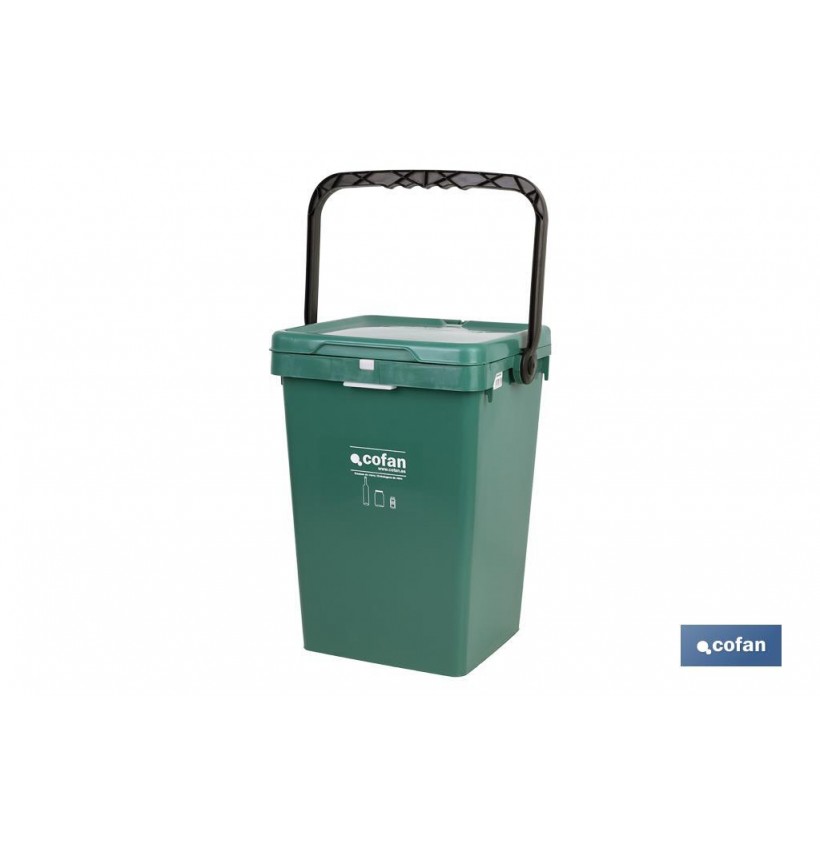 CONTENEDOR VERDE PARA VIDRIO  25L.