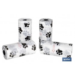 PACK 4 ROLLOS BOLSAS DE BASURA PARA EXCREMENTOS DE MASCOTAS 15 UNIDADES CADA ROLLO 35,5 X 23 CM