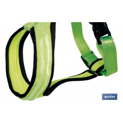 ARNES ILUMINADO Y REFLECTANTE CON LUZ LED PARA PERROS  35X32-50CM