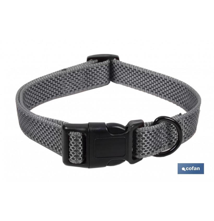 COLLAR PARA PERROS  REFLECTANTE GRIS 1,5 X 30-45 CM