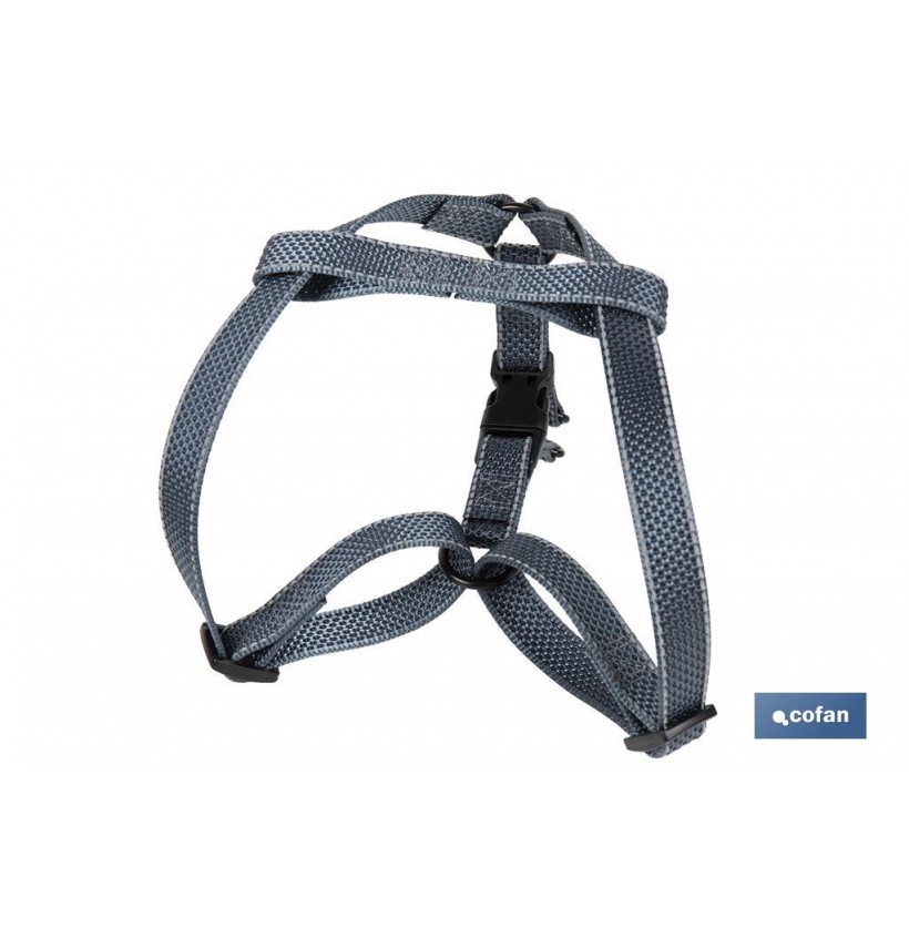 ARNES PARA PERROS REFLECTANTE GRIS 1,5X30-50CM