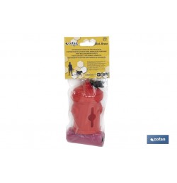 DISPENSADOR DE BOLSAS PARA MASCOTAS ROJO  7,8X5CM