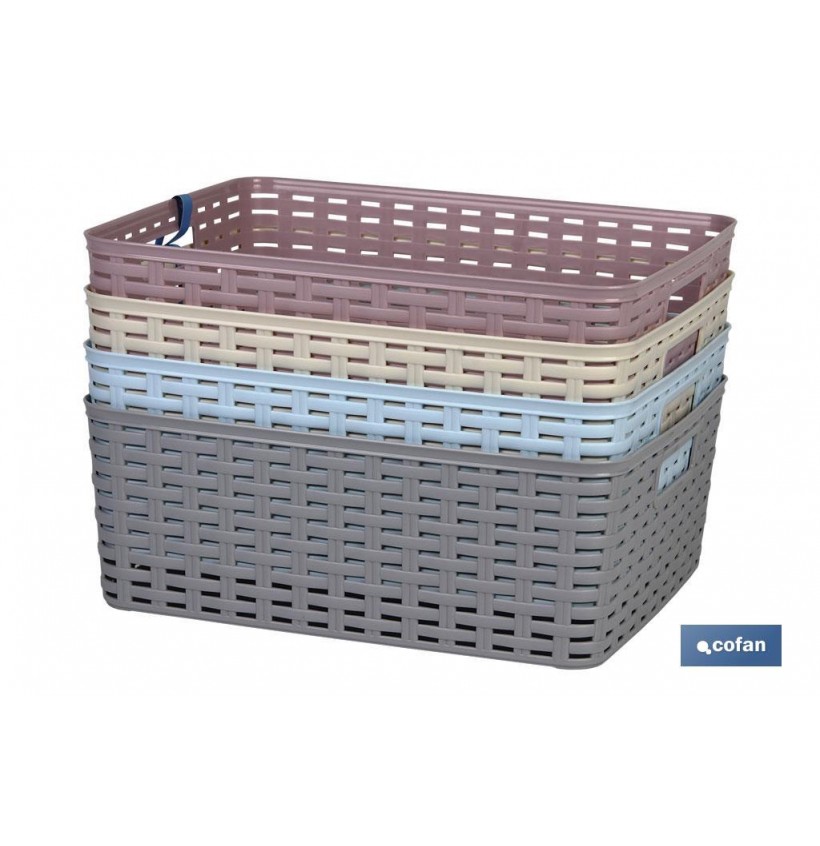 CESTA  MULTIUSOS 12L 36X28X13.5 cm BEIGE