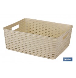 CESTA  MULTIUSOS 12L 36X28X13.5 cm BEIGE
