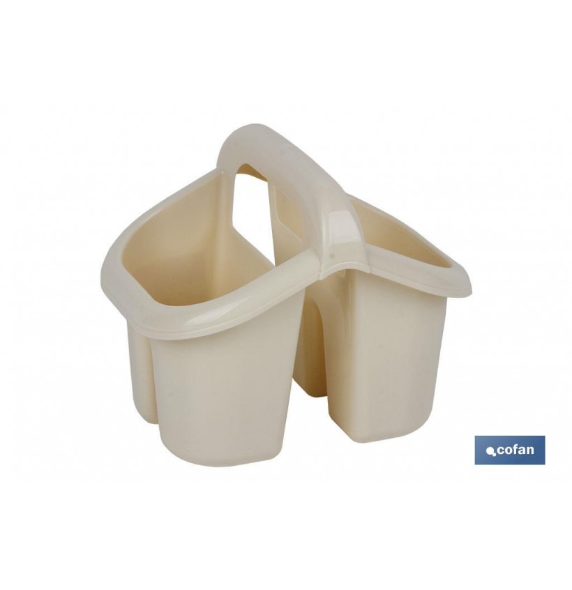 ESCURRECUBIERTOS  CON ASA BEIGE 19.5X15.5X16cm