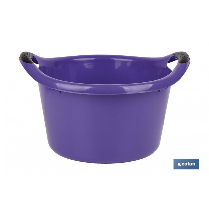 BARREÑO REDONDO ASAS 15L VIOLETA 42X39.5X25cm