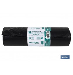 PACK 10 BOLSAS BASURA115x160cm GALGA 150 NEGRO